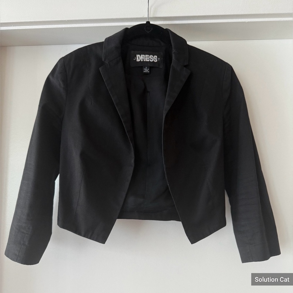 Jill Stuart Classic Cropped Black Blazer